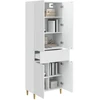 Spintelė 2 pcs Itin blizgi balta 66 x 34,5 x 90 cm