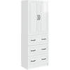 Spintelė 2 pcs Itin blizgi balta 66 x 34,5 x 87 cm