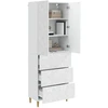 Spintelė 2 pcs Itin blizgi balta 66 x 34,5 x 90 cm