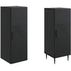 Spintelė 2 pcs Juoda 33 x 34,5 x 89,5 cm Apdirbta mediena