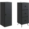 Spintelė 2 pcs Juoda 34,5 x 34,5 x 90 cm Apdirbta mediena