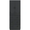 Spintelė 2 pcs Juoda 66 x 34,5 x 87 cm Apdirbta mediena