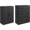 Spintelė 2 pcs Juoda 66 x 34,5 x 87 cm Apdirbta mediena