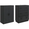 Spintelė 2 pcs Juoda 66 x 34,5 x 87 cm Apdirbta mediena