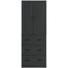 Spintelė 2 pcs Juoda 66 x 34,5 x 87 cm Apdirbta mediena