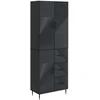 Spintelė 2 pcs Juoda 66 x 34,5 x 89,5 cm Apdirbta mediena