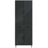 Spintelė 2 pcs Juoda 66 x 34,5 x 89,5 cm Apdirbta mediena