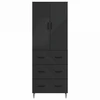 Spintelė 2 pcs Juoda 66 x 34,5 x 90 cm Apdirbta mediena