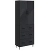 Spintelė 2 pcs Juoda 66 x 34,5 x 90 cm Apdirbta mediena