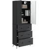 Spintelė 2 pcs Juoda 66 x 34,5 x 90 cm Apdirbta mediena