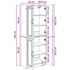 Spintelė 2 pcs Juoda Apdirbta mediena
