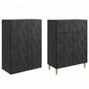 Spintelė 2 pcs Juoda Apdirbta mediena