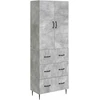 Spintelė 2 vnt. 66 x 34,5 x 90 cm Apdirbta mediena Betono pilka