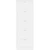 Spintelė batams, balta, 59x17x169cm, apdirbta mediena, blizgi