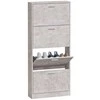 Spintelė batams, betono pilka, 59x17x150cm, apdirbta mediena