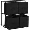 Spintelė daiktams su 4 krepšiais, juoda, 63x30x71cm, plienas
