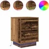 Spintelė prie lovos su LED lemputėmis Old Wood 38x34x50 cm
