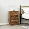 Spintelė prie lovos su LED lemputėmis Old Wood 38x34x65 cm