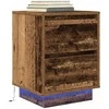 Spintelė prie lovos su LED lemputėmis Old Wood 38x34x50 cm