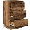 Spintelė prie lovos su LED lemputėmis Old Wood 38x34x65 cm
