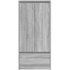 Spintelė su 2 stalčiais, pilka sonoma, 55,5x34x119,5 cm mediena
