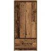 Spintelė su 2 stalčiais, sena mediena 55,5x34x119,5 cm, mediena