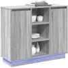 LED Bufetas Pilkas Sonoma 90 x 32 x 75 cm Apdirbta mediena