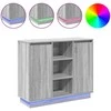 LED Bufetas Pilkas Sonoma 90 x 32 x 75 cm Apdirbta mediena
