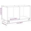 Spintelė su ratukais, dūminio ąžuolo, 72x33x42,5cm, mediena