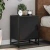Spintelės prie lovos 2 vnt Juodos 40x31x50cm Mediena ir metalas
