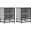Spintelės prie lovos 2 vnt Pilka Sonoma 40x31x50 cm