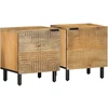 Spintelės prie lovos 2 vnt Ruda 40x33x46 cm medžio masyvo mango