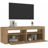 Spintelės prie lovos 2 vnt su šviesos diodais Artisan Oak