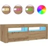 Spintelės prie lovos 2 vnt su šviesos diodais Artisan Oak