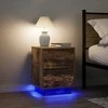 Spintelės prie lovos su LED lemputėmis 2 vnt Rūkytas ąžuolas