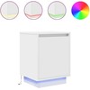 Spintelės prie lovos su LED lemputėmis 2 vnt Baltos 38x34x50 cm