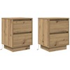 Spintelės prie lovos su LED lemputėmis 2 vnt Artisan Oak
