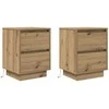 Spintelės prie lovos su LED lemputėmis 2 vnt Artisan Oak