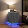 Spintelės prie lovos su LED lemputėmis 2 vnt Pilka Sonoma