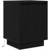 Spintelės prie lovos su LED lemputėmis 2 vnt Juodos 38x34x50 cm
