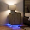 Spintelės prie lovos su LED lemputėmis 2 vnt Sonoma ąžuolas