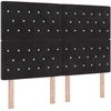 Spyruoklinė lova su čiužiniu Juoda 140 x 190 cm Aksomas