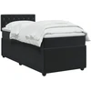 Spyruoklinė lova su čiužiniu Juoda 90 x 190 cm Aksomas
