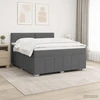Spyruoklinė lova su čiužiniu Tamsiai pilka 180 x 200 cm Audinys