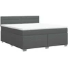 Spyruoklinė lova su čiužiniu Tamsiai pilka 160 x 200 cm Audinys