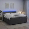 Spyruoklinė lova su čiužiniu Tamsiai pilka 200 x 200 cm Audinys