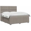 Spyruoklinė lova su čiužiniu Taupe 180 x 200 cm Audinys