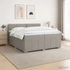Spyruoklinė lova su čiužiniu Taupe 200 x 200 cm Audinys