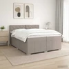 Spyruoklinė lova su čiužiniu Taupe 200 x 200 cm Audinys