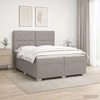 Spyruoklinė lova su čiužiniu Taupe 200 x 200 cm Audinys